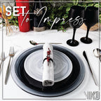 Vikko Lunch Plates, Set of 4 White Alabaster Plates, 8.5" Plate with Marbelized, Swirl Design, Elegant Glass Entrée Plate, Dishwasher Safe