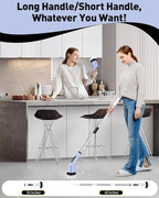 Electric Spin Scrubber for Cleaning Bathroom, Shower Scrubber Cordless Cleaning Brush with IPX7 Waterproof & 2 Speed, 3 Brush Heads, Bathroom Cleaning Supplies for Shower Tub Tile Toilet Purple