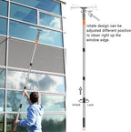Window Cleaner Tool with Long Handle, BITOPE 60" Shower Squeegee for Window Cleaning with Telescopic Pole, 12" Squeegee & 10" Microfiber Cleaning Pads Kit for Glass Door Car Mirror