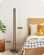 EDISHINE Wooden LED Corner Floor Lamp, Modern Standing Light with Remote, Minimalist Dimmable Floor Lamps for Living Room, Bedroom, Office, 7 Color Temperature 2700~6000K, 48.43"