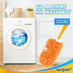 KEEPOW 6 Pack Reusable Duster Refill Compatible with Swiffer Duster, 360° Heavy Duty Duster Refills, Washable Microfiber Duster for Cleaning