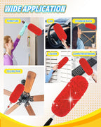 KEEPOW 3 Pack Microfiber Reusable Duster Refills Compatible with OXO Duster, Washable Dusters for Cleaning Compatible with OXO Extendable Duster for Blinds Ceiling(Handle is Not Included)