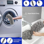 PHABLUS 10 PCS Dusters for Cleaning, Microfiber Duster with Extension Pole Up to 100'', Bendable Washable Cleaner Dusters for Ceiling Fans, High Ceiling, Furniture, Blinds