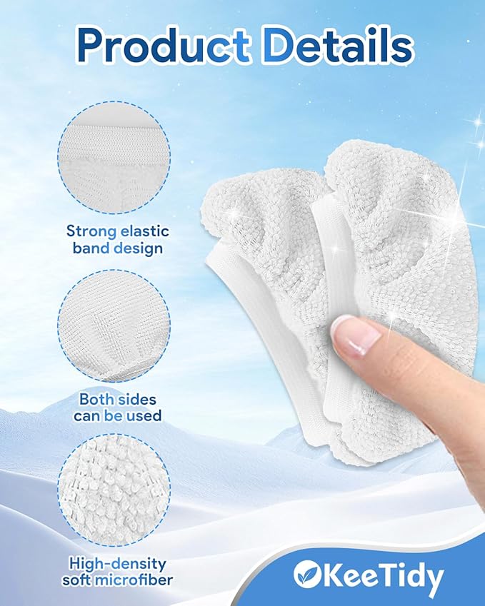 10 Pack Universal Steam Mop Pads Microfiber Cloths Compatible with Bissell Steam Shot Cleaner fit for PurSteam fit for Wagner Spraytech fit for McCulloch Handheld Steam Cleaner Accessories