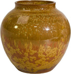 Rustic Pottery Ceramic Vase - Vintage Farmhouse Style Decor, White Grid Ceramic Vases for Home Decor, Modern Farmhouse Decor (Brown)