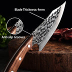 TOMBRO Huusk Japan Knife- Forged Viking Knives Sharp Boning knife Handmade Caveman Knife High Carbon Steel Butcher Knives with Sheath, Japanese Chef Knife for Kitchen, Camping, BBQ, fishing filet