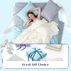 Dream Valley®Outlast®Deepsleep Cooling Comforter, King Size, NASA-Grade Space Technology Cooling Blanket for Hot Sleepers Night Sweats, Q-Max > 0.45 Aerocool™Breathable, Ice Blue, 106"x90"