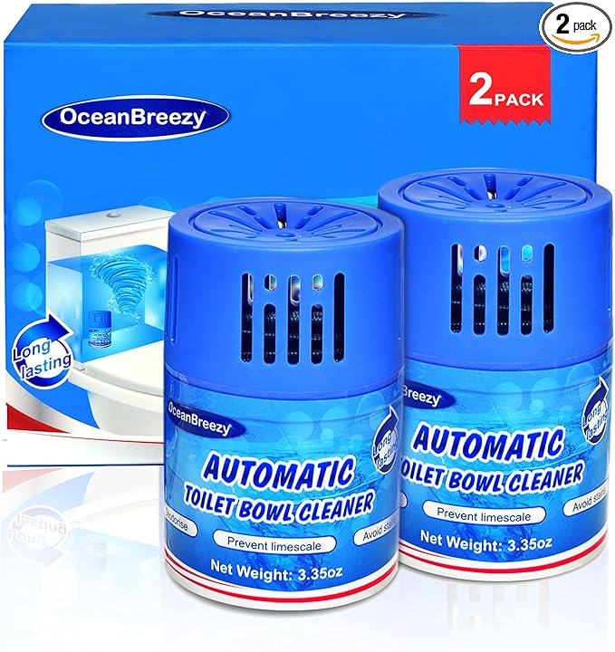 Toilet Bowl Cleaners 2 Bottles | Automatic Long-Lasting Blue Toilet Cleaner Tablets, Septic Safe Toilet Bowl Tablets in Bottles | Larger capacity | Prevent Stain Buil（2800 Flushes Each）