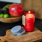 Paddywax Scented Candles Relish Collection Soy Wax Artisan Candle in Glass Jar with Lid, 9.5-Ounce, Pomegranate + Spruce