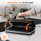 85Kpa Vacuum Sealer for Food, Full Automatic Vacuum Sealer Machine with Double Heat Seal, Easy-Lock Handle, Built-in Cutter, 1 Bag Rolls and 10 pcs Pre-cut Bags