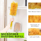 30 Pack Duster Refills for Swiffer Duster,360° Heavy Duty Duster Kit with 1 Handle,Multi-Surface Duster Refills for Cleaning,Unscented&Disposable Electrostatic Microfiber Dusters