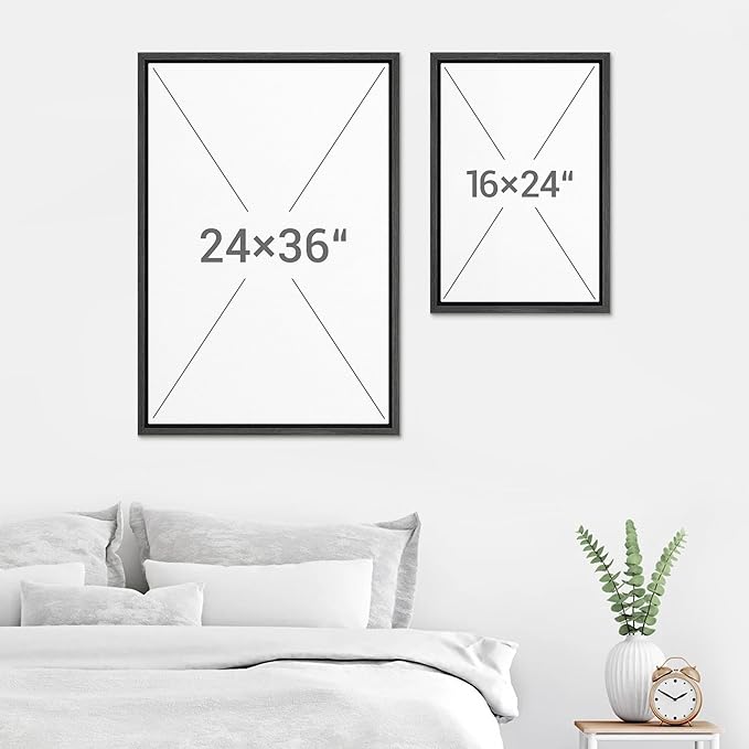 SIGNWIN Framed Canvas Print Wall Art Modern Abstract Neutral Tone Minimalist Geometric Photography Modern Art Minimalist Black and White for Living Room, Bedroom, Office - 24"x36"x3 Black