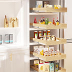 Wood Pull Out Cabinet Organizer 20" W x 21" D, Heavy-Duty Sliding Drawers for Inside Cabinets Storage and Organization for Kitchen, Pantry, Bathroom