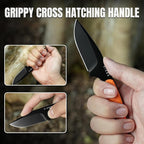 Kizer Muskrat Fixed Blade Knife, 3.15 In D2 Blade EDC Knife Argyle Pattern Orange G10 Handle Neck Knives for Men Women, Outdoor Hunting Hiking Survival Camping Knives with Sheath, 1064M2