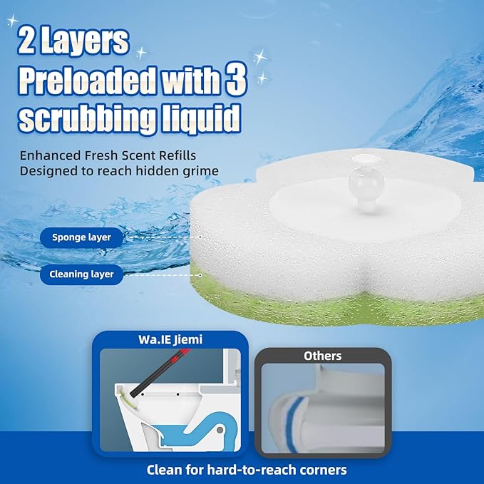 Toilet Bowl Cleaner Wand Refills,70 PCS Disposable Toilet Brush Heads Compatible with Wa.IE Jiemi and Most Wand,Disposable Wand Heads for Deep Cleaning