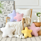 Xiashrk Star Pillow, Decorative Throw Pillows for Bed Couch, 15" Star Shaped Pillow Plush Floor Cushions Room Decor Pillow with Soft Faux Rabbit Fur for Sofa Bedroom Living Room