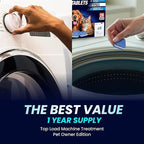 Washing Machine Cleaner Tablets for Pet Owners - Front & Top Load Washer Deep Cleaning - Septic Tank Safe - HE Support - Remove Stubborn Pet Hair - Eliminates Pet Smells - Prevents Pet Dander Build-up