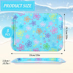 3Pcs Cartoon Sponge Serving Trays Under the Sea Flower Bubble Reusable Serving Dishes for Ocean Birthday Party Sharing Snacks Fruit Dessert, 13 x 10 Inch