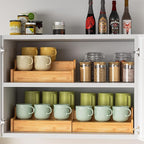 2-Tier Expandable Coffee Mug Holder, Mug Organizer for Kitchen Cabinets, Bamboo Mug Cup Rack, Multi-Functional Cup Holder Shelf, Coffee Bar Organizer, Home