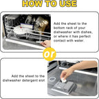 Eco Dishwasher Detergent Sheets Up To 160 Loads, Citrus Lemon Scent Plastic Free Dishwashing Soap Strips With High Efficient Solid Enzyme, Leaving Dishes Sparkling Clean