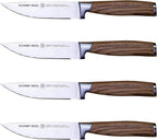 Schmidt Brothers -Bonded Teak 4-Piece Jumbo Steak Knife Set, High-Carbon German Stainless Steel Cutlery in a Wood Gift Box