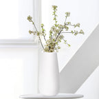 D'vine Dev 12 Inch Ivory Elegant Oval Ceramic Vase for Flowers, Home Décor Vase with Design Box, VS-LD-C-2