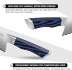 FINTISO 8 Inch Chef Knife, High-End Kitchen Knife with G10 Handle, Ultra Sharp 5 Layer 10Cr15CoMoV Japanese Stainless Steel Professional Cooking Knife, Cutting Knife for Home and Kitchen