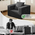Single Cloud Sofa, Giant Bean Bag Chair with High Backrest & Wider Armrest, Foam Boneless Couch for Small Spaces, Comfy Furry Sofas with Pillows for Living Room, Bedroom, Apartment, Dorm, Office