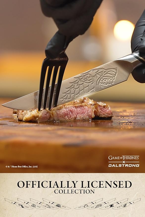 Dalstrong Steak Knife Set-8pc Set-5"- Game of Thrones™ Knife -German Premium Steel Full Tang-Professional G10 Handle-Collection Item Steak Cutting Knife