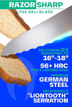Dalstrong Serrated Utility Knife - 5.5 inch - Gladiator Series Elite - Forged High Carbon German Steel - Kitchen Knife Gift - Serrated Knife Blade - Sheath Included - NSF Certified