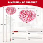 Ceiling Fan Cleaner Duster Reusable Microfiber Ceiling Fan Blade Cleaner Removable Duster with Extension Pole Adjusts 13 to 49.7 Inch for Cleaning Walls Furniture Door Window Top (Red White)