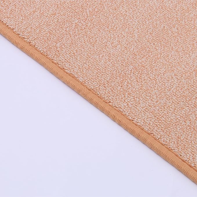 Runner Rug with Non Slip Rubber Backing, Washable Soft Floor Carpet for Kitchen, Hallway, Entryway Indoor, Bedroom, Laundry, Low Pile Area Rugs, Solid Color with Pointillism Style (Camel, 2' * 6')