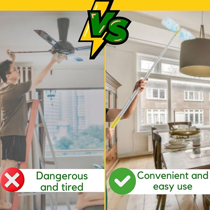 Duster Refills,Static Dust Removal Brush Disposable Replacement Head Compatible with Swiffer Duster Refills for Electronics, Furniture, Blinds, Ceiling Fans (Blue, 18 PCS)