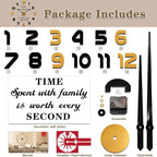 VANGOLD Wall Clock Large Wall Clock for Living Room Decor, Decorative Wall Clocks Battery Operated (Black Gold Wall Decor)