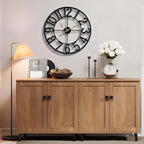 Vantic 24 Inch Large Wall Clock, Arabic Numeral Metal Oversized Wall Clocks for Living Room Decor, Bedroom and Kitchen, Completely Silent, Non Ticking, Battery Operated