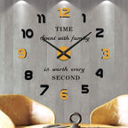 VANGOLD Wall Clock Large Wall Clock for Living Room Decor, Decorative Wall Clocks Battery Operated (Black Gold Wall Decor)