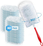JEHONN Duster Refills 30 Counts for Swiffer, 4X Heavy Duty Microfibers, 360 Degree Dusting Kit with 1 Handle, Multi-Surface Dust Removing Tool for Cleaning Blinds Bookshelf Furniture Electronics