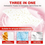 Eco Dishwasher Detergent Sheets Up To 160 Loads, Grapefruit Scent Plastic Free Dishwashing Soap Strips With High Efficient Solid Enzyme, Leaving Dishes Sparkling Clean