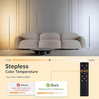 Marlrin Minimalist Corner Floor Lamp 2700K-6500K Dimmable with Remote Control 57.8" Height Metal Slim Ambient Standing LED Light Modern Design Decorative Lamp for Living Room Bedroom (Silver)