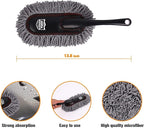 Microfiber Duster, Car Duster Kit,Interior & Exterior Cleaning Tools,Dashboard Detailing Brush,Scratch Lint Free,Pollen Removing,Extendable Handle,Truck,SUV,RV,Set of 2