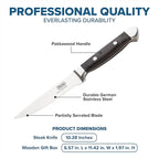 Viking 6-Piece Steak Knife Set With Box | Black