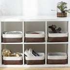 Small Storage Baskets for Shelves,Fabric Storage Baskets for Closet,Rectangular Collapsible Baskets for organizing Clothes,Books,Gifts
