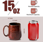 Hasense Red Coffee Mugs Set of 4, 12 oz Coffee Cups Ceramic, Latte Mug with Large Handle for Coffee, Tea, Milk and Chocolate,Easy Hold & Clean, Dishwasher & Microwave Safe