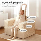 Single Cloud Sofa, Giant Bean Bag Chair with High Backrest & Wider Armrest, Foam Boneless Couch for Small Spaces, Comfy Furry Sofas with Pillows for Living Room, Bedroom, Apartment, Dorm, Office