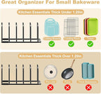 Cutting Board Organizer, [1-Pack] Cutting Board Holder Rack Baking Cookie Pan Sheets Cooling Small Racks Storage Stand for Kitchen Cabinet Countertop Bakeware Storage Organizer Metal Black