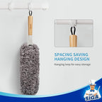 MR.SIGA Lint Free Microfiber Duster, Washable and Reusable Duster with Bamboo Handle and Replaceable Head, Duster for Household Cleaning