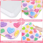 3Pcs 13 x 10 Inch Valentine's Day Serving Trays Candy Conversation Heart Platter Sweet Love Serving Dishes for Party Sharing Snacks Fruit Dessert Candy
