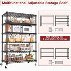 PrimeZone 6 Tier Wire Shelving with Wheels,Metal Shelf Heavy Duty Adjustable Kitchen Storage Shelves Unit, Pantry Organizer Rack Rolling for Garage Closet Laundry 36" W x 16" D x 79" H 2 Pack