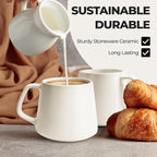 MIAMIO - Coffee Mugs Set of 4 / Large Ceramic Coffee Cups (14 oz) - Mug for Cappuccino, Tea, Espresso - Microwave and Dishwasher Safe - Luxe Collection (White Series)