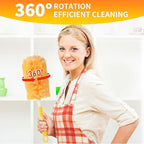 18 Pack Heavy Duty Duster Refills for Swiffer Duster, with 1 Handle, Multisurface 360° Dusters with 4X Microfibers, Unscented Disposable Duster Refills for Cleaning Home, Helps Remove Allergens